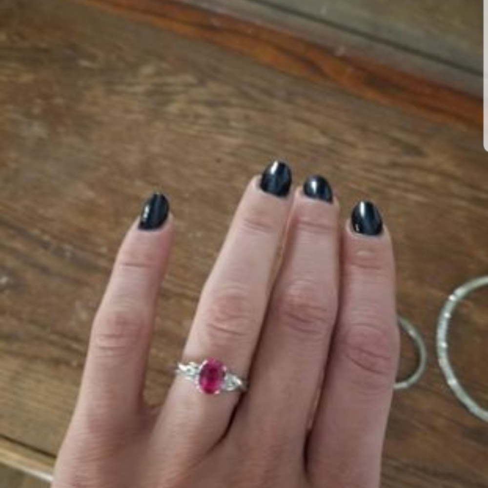 Lab created ruby cocktail ring